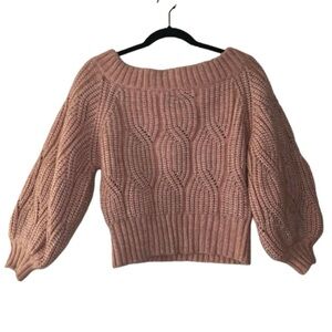 Lulu's Blush Off-the-Shoulder Sweater